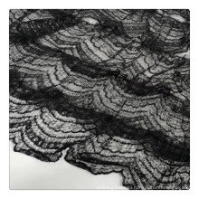 fancy fabric black embroidery ruffle dress making lace fabric lace fabric for wedding dresses